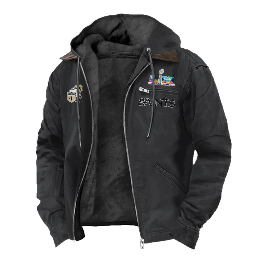 Fan Squad Flannel Hoodie, Sport Vibe Hooded Flannel HVN1462NS - Black - Image 2