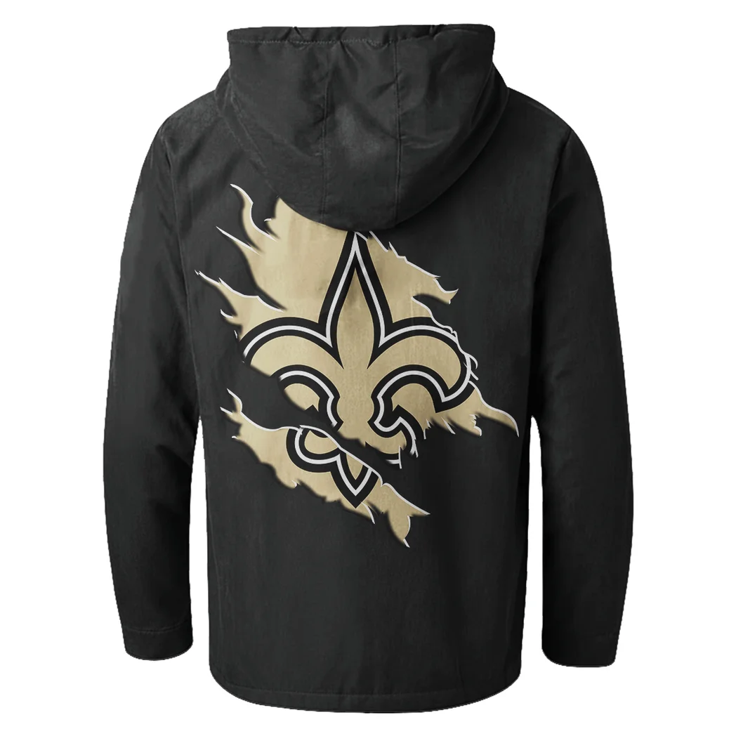Fan Squad Flannel Hoodie, Sport Vibe Hooded Flannel HVN1462NS - Black - Image 3