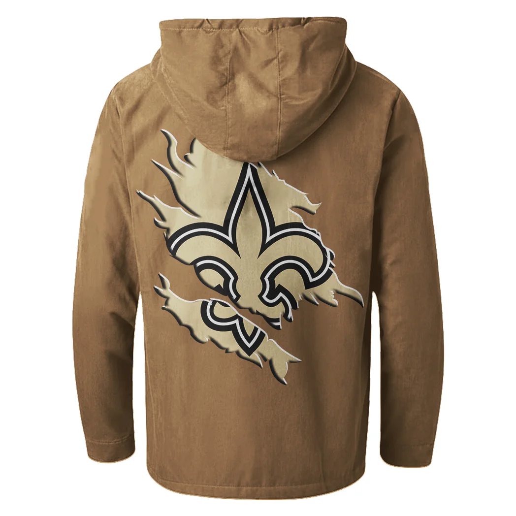 Fan Squad Flannel Hoodie, Sport Vibe Hooded Flannel HVN1462NS - Camel - Image 3