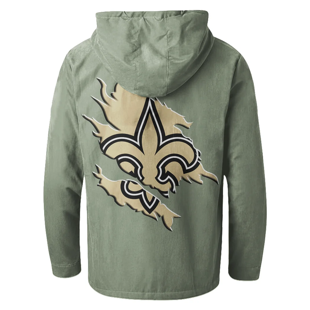 Fan Squad Flannel Hoodie, Sport Vibe Hooded Flannel HVN1462NS - Light Green - Image 3