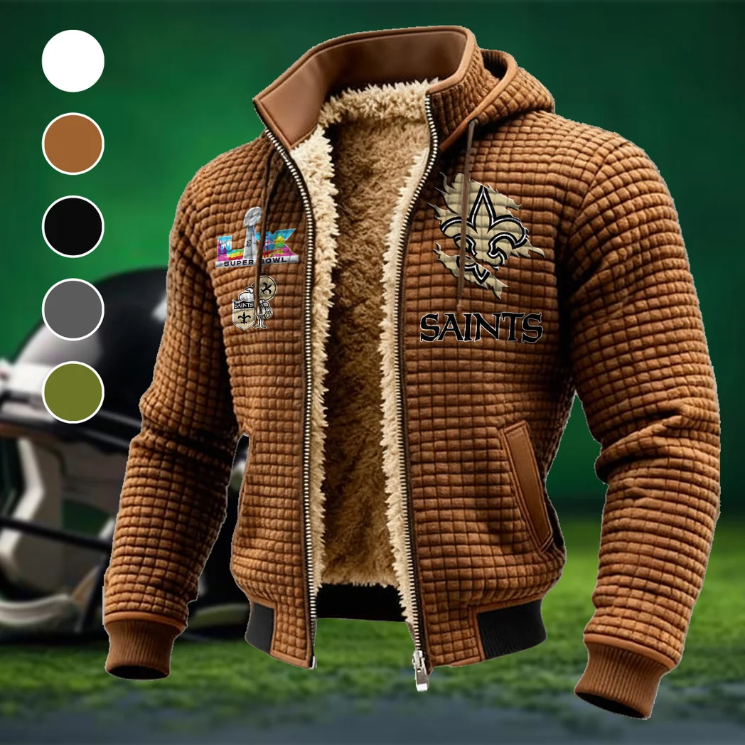 Fan Squad Fleece-Lined Hooded Jacket, Brushed Interior Winter Jacket HVN1462NS - brown