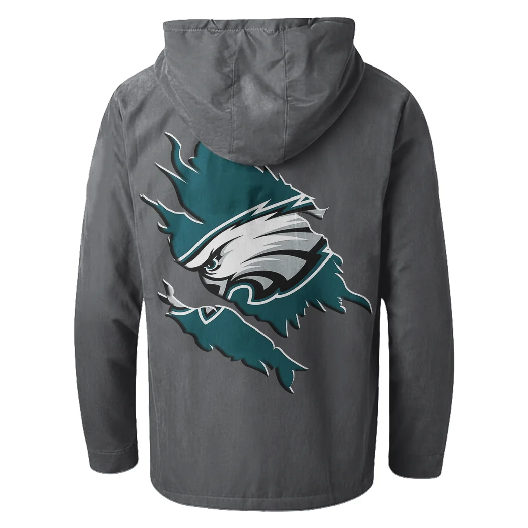 Green Pride Flannel Hoodie, Cold Game Day Hoodie HVN1462PE - Gray - Image 3