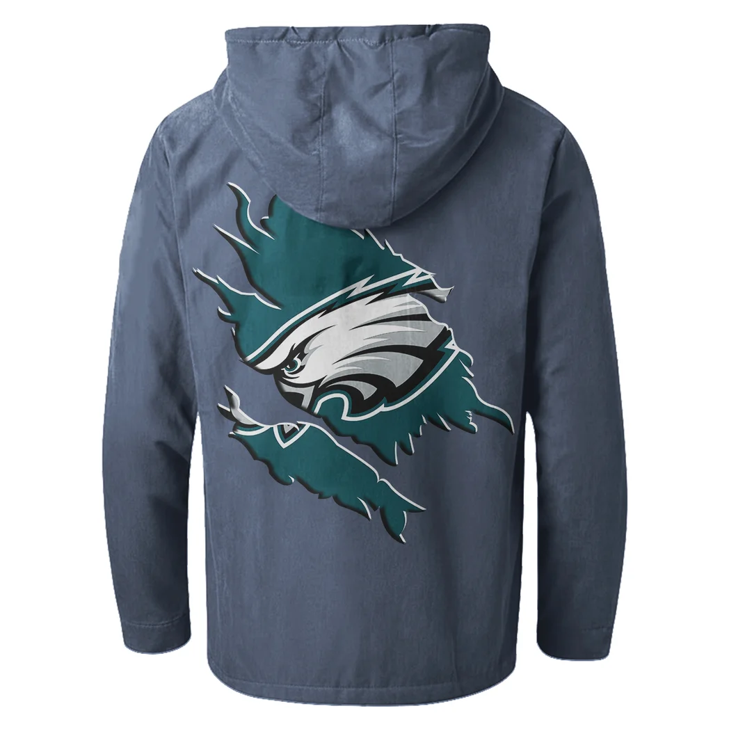 Green Pride Flannel Hoodie, Cold Game Day Hoodie HVN1462PE - Navy Blue - Image 3