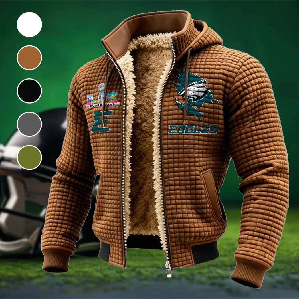 Green Pride Fleece-Lined Hooded Jacket, Luxe Cloud-Fleece Hooded Shell HVN1462PE - brown
