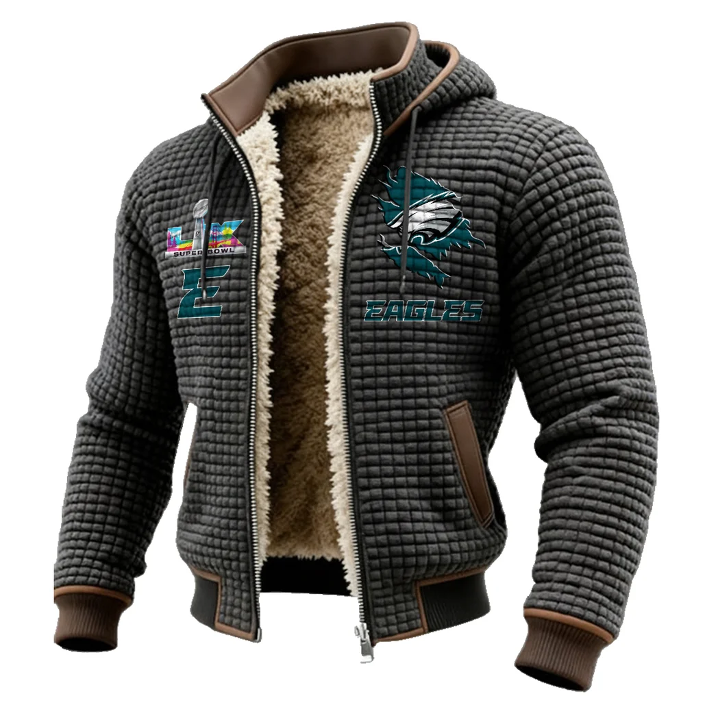 Green Pride Fleece-Lined Hooded Jacket, Luxe Cloud-Fleece Hooded Shell HVN1462PE - Grey - Image 2