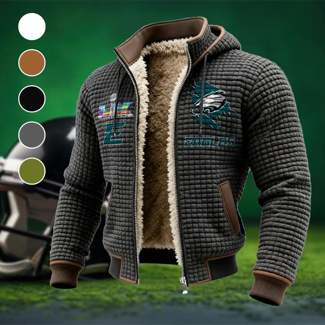 Green Pride Fleece-Lined Hooded Jacket, Luxe Cloud-Fleece Hooded Shell HVN1462PE - Grey