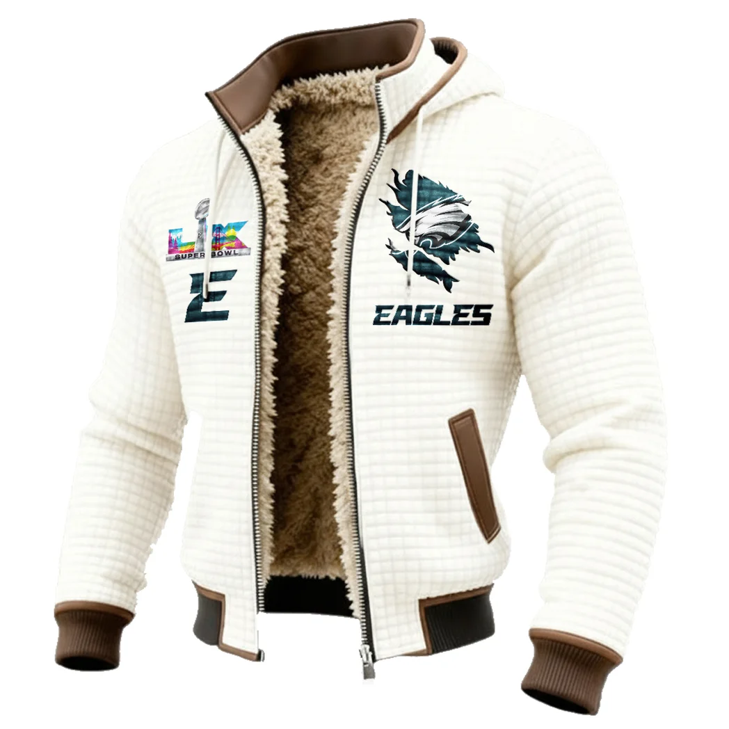 Green Pride Fleece-Lined Hooded Jacket, Luxe Cloud-Fleece Hooded Shell HVN1462PE - White - Image 2