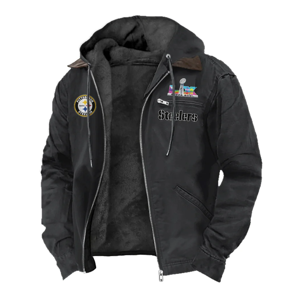 Game Day Squad Flannel Hoodie, Supporter Spirit Hooded Flannel HVN1462PS - Black - Image 2