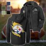 Game Day Squad Flannel Hoodie, Supporter Spirit Hooded Flannel HVN1462PS - Black