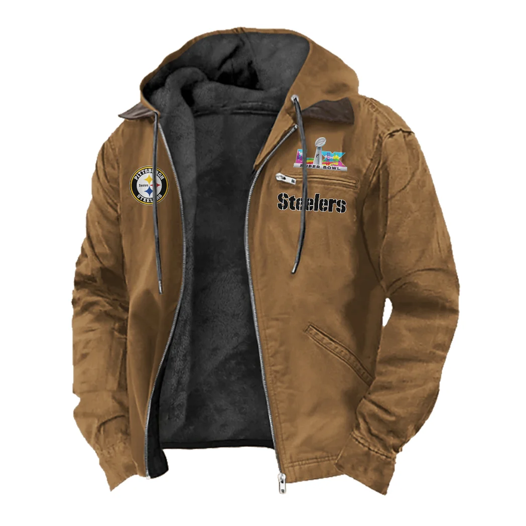 Game Day Squad Flannel Hoodie, Supporter Spirit Hooded Flannel HVN1462PS - Camel - Image 2