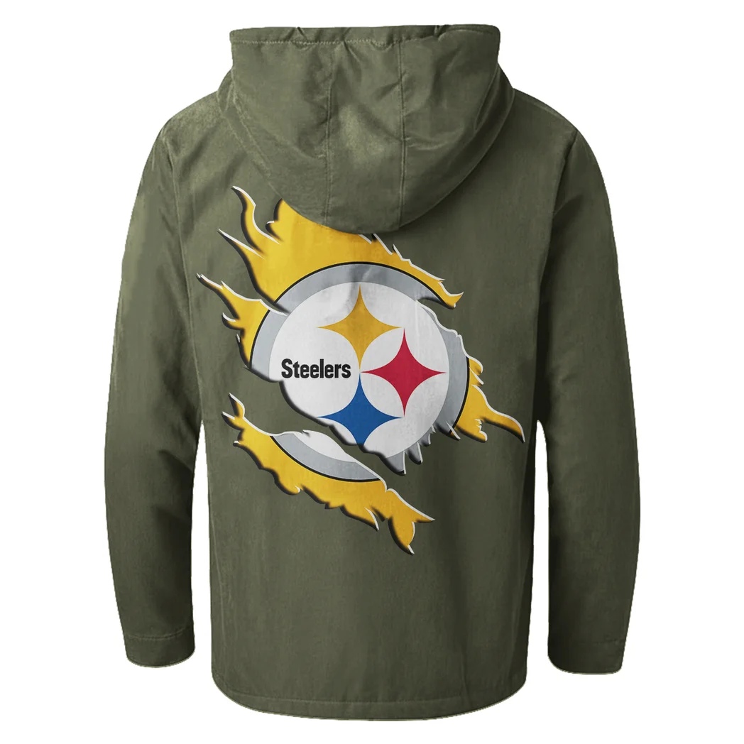 Game Day Squad Flannel Hoodie, Supporter Spirit Hooded Flannel HVN1462PS - Green - Image 3