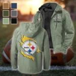 Game Day Squad Flannel Hoodie, Supporter Spirit Hooded Flannel HVN1462PS - Light Green