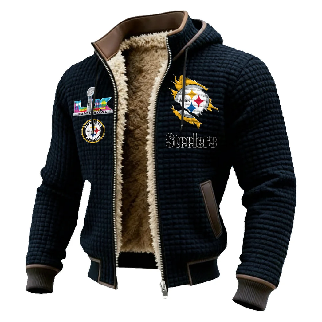Game Day Squad Fleece-Lined Hooded Jacket, High-Density Comfort Fleece HVN1462PS - Black - Image 2