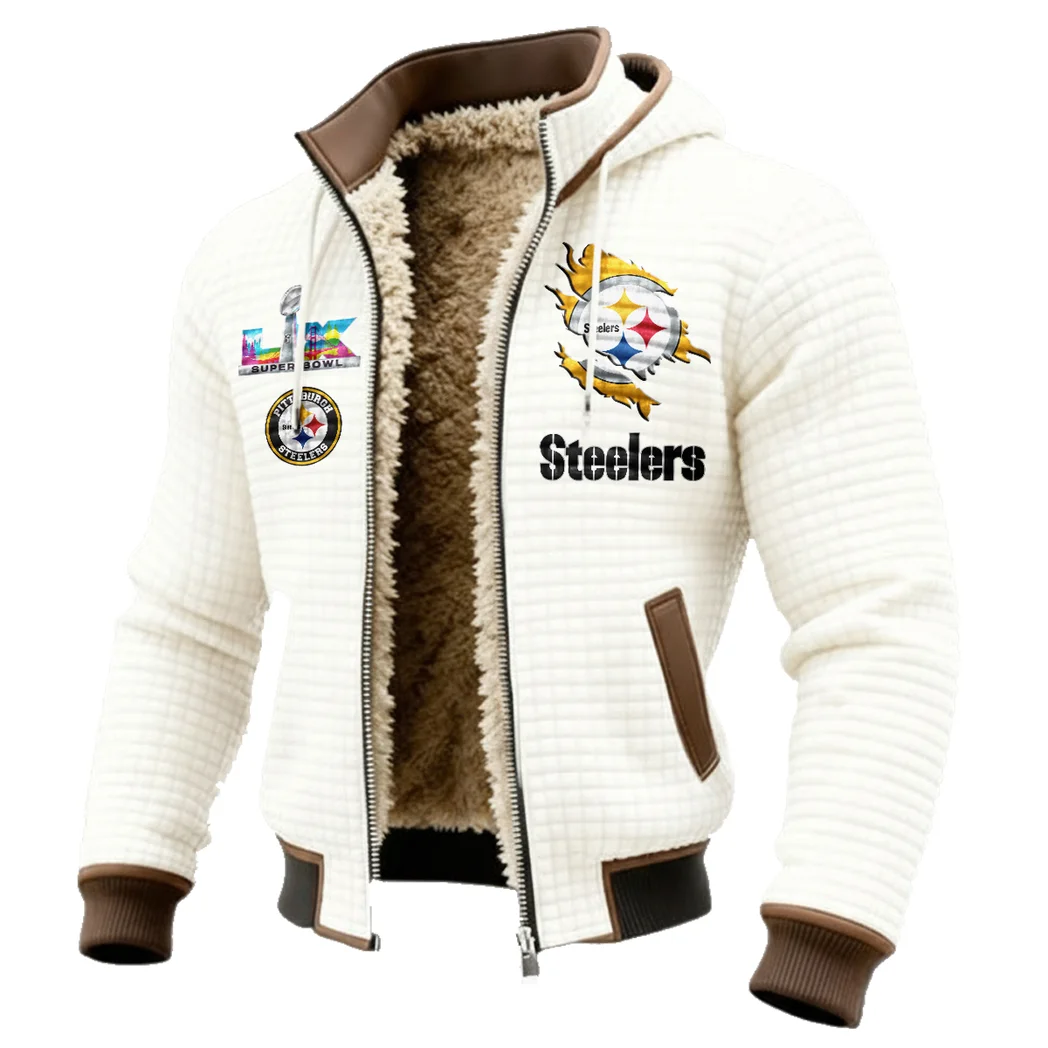 Game Day Squad Fleece-Lined Hooded Jacket, High-Density Comfort Fleece HVN1462PS - White - Image 2