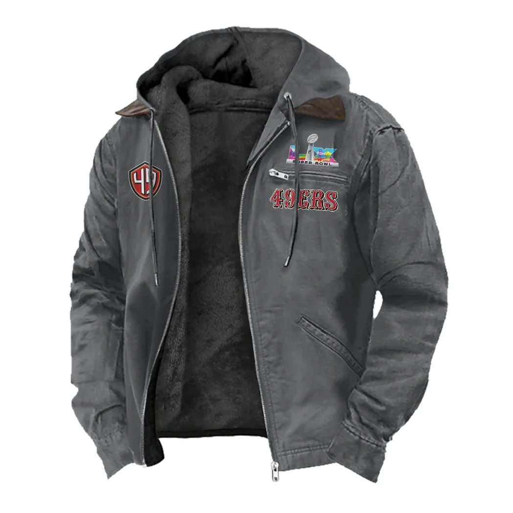 Bay Area Faithful Flannel Hoodie, Athletic Lifestyle Fan Hoodie HVN1462SF - Gray - Image 2