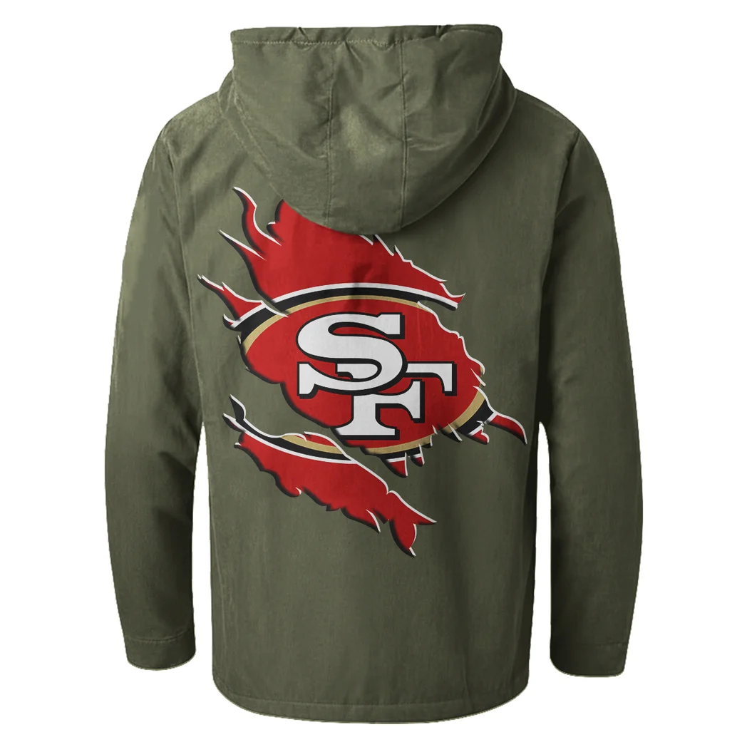 Bay Area Faithful Flannel Hoodie, Athletic Lifestyle Fan Hoodie HVN1462SF - Green - Image 3