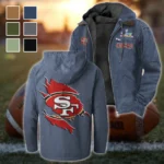 Bay Area Faithful Flannel Hoodie, Athletic Lifestyle Fan Hoodie HVN1462SF - Navy Blue