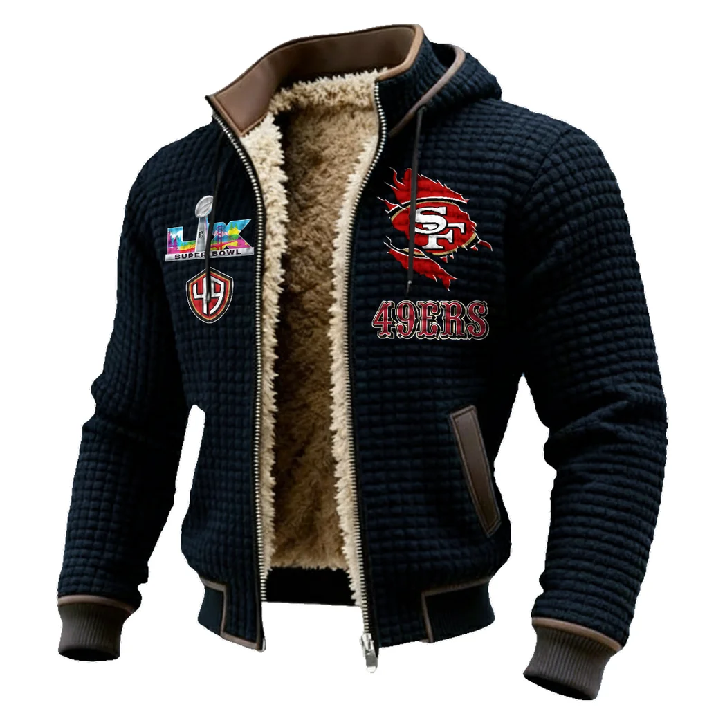 Bay Area Faithful Fleece-Lined Hooded Jacket, Premium Bonded Fleece Jacket HVN1462SF - Black - Image 2