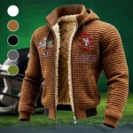 Bay Area Faithful Fleece-Lined Hooded Jacket, Premium Bonded Fleece Jacket HVN1462SF - brown