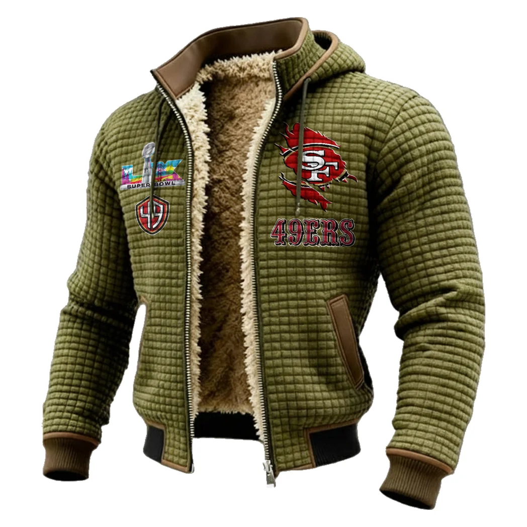 Bay Area Faithful Fleece-Lined Hooded Jacket, Premium Bonded Fleece Jacket HVN1462SF - Green - Image 2