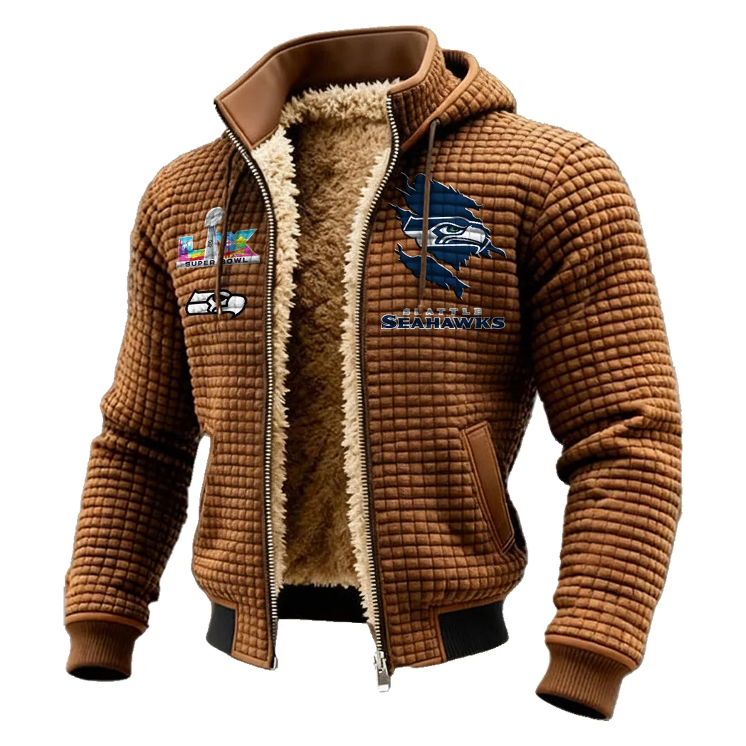 Emerald Fans Fleece-Lined Hooded Jacket, Breathable Warmth Sport Jacket HVN1462SS - brown - Image 2