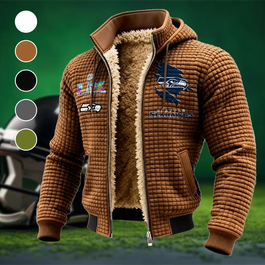 Emerald Fans Fleece-Lined Hooded Jacket, Breathable Warmth Sport Jacket HVN1462SS - brown
