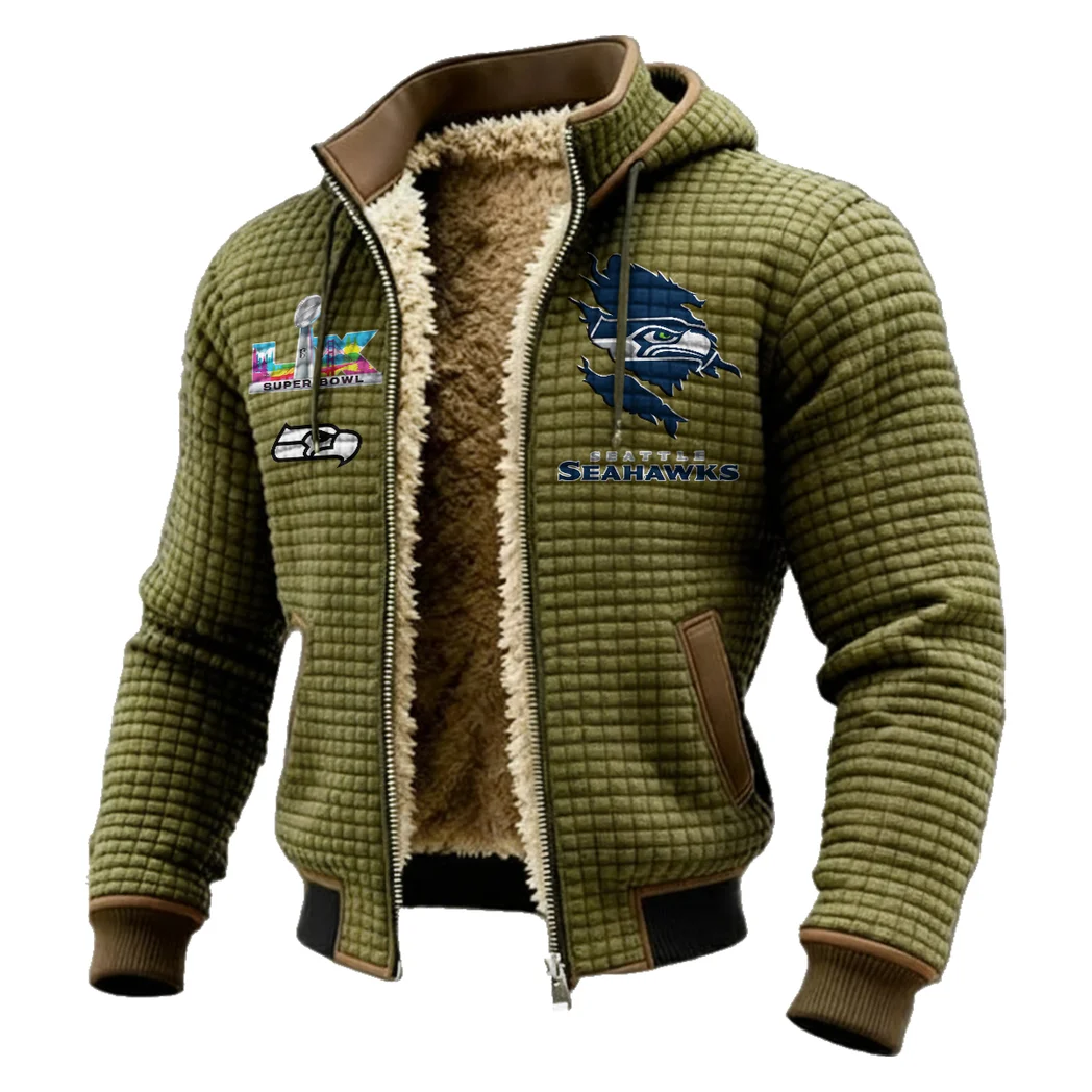 Emerald Fans Fleece-Lined Hooded Jacket, Breathable Warmth Sport Jacket HVN1462SS - Green - Image 2