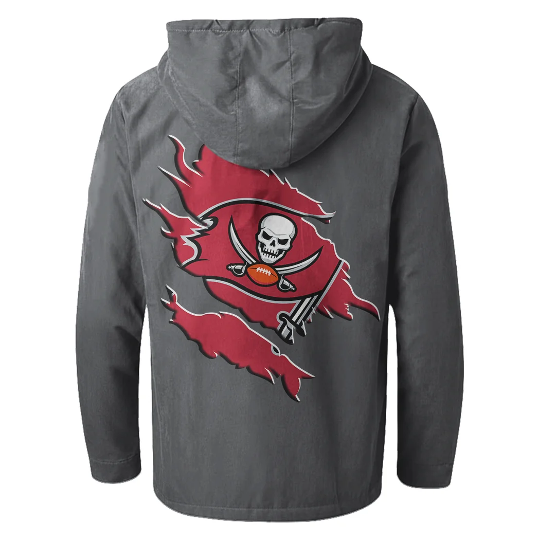 Scarlet Squad Flannel Hoodie, Fan Squad Flannel Hoodie HVN1462TB - Gray - Image 3