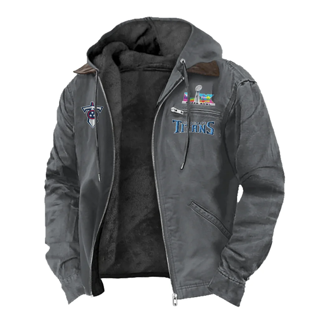 Titan Crew Flannel Hoodie, Everyday Game Fan Hoodie HVN1462TT - Gray - Image 2