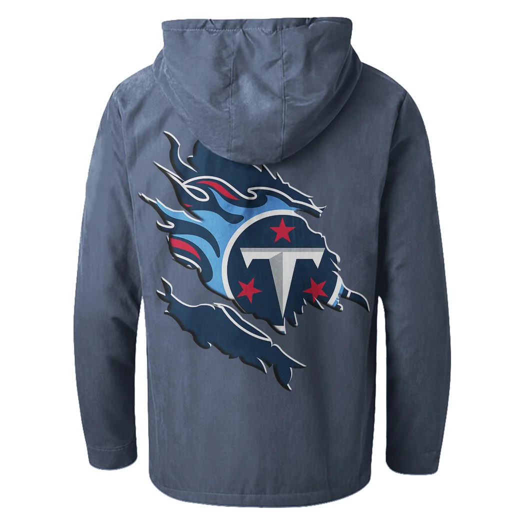 Titan Crew Flannel Hoodie, Everyday Game Fan Hoodie HVN1462TT - Navy Blue - Image 3