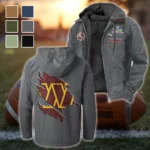 Red Gold Brotherhood Flannel Hoodie, Warm Sport Spirit Hoodie HVN1462WC - Gray
