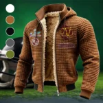 Red Gold Brotherhood Fleece-Lined Hooded Jacket, Modern Athletic Hybrid Parka HVN1462WC - brown