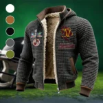 Red Gold Brotherhood Fleece-Lined Hooded Jacket, Modern Athletic Hybrid Parka HVN1462WC - Grey
