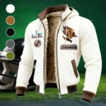 Red Gold Brotherhood Fleece-Lined Hooded Jacket, Modern Athletic Hybrid Parka HVN1462WC - White