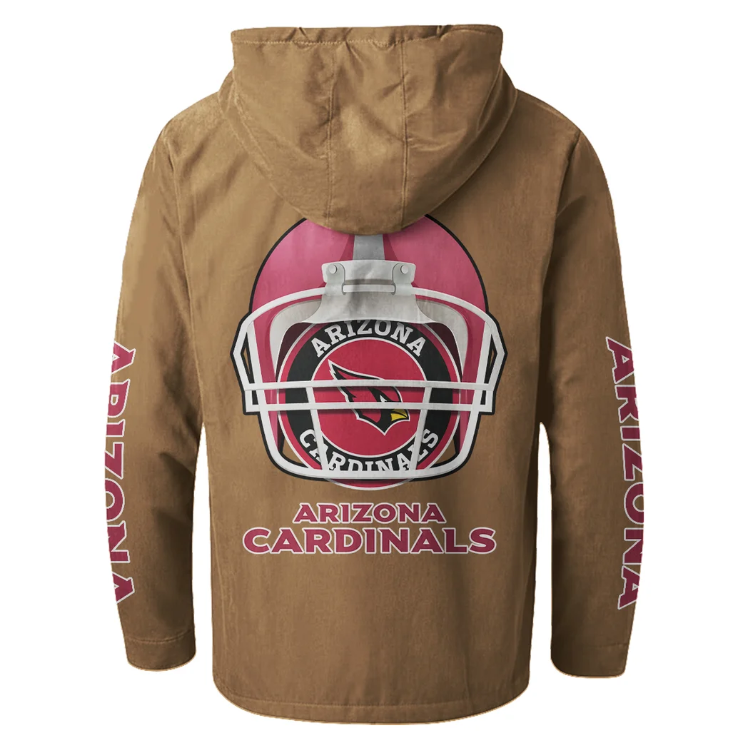 Red Bird Crew Flannel Hoodie, Sport Fan Flannel Hoodie HVN1463AC - Camel - Image 3