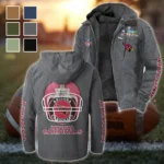 Red Bird Crew Flannel Hoodie, Sport Fan Flannel Hoodie HVN1463AC - Gray