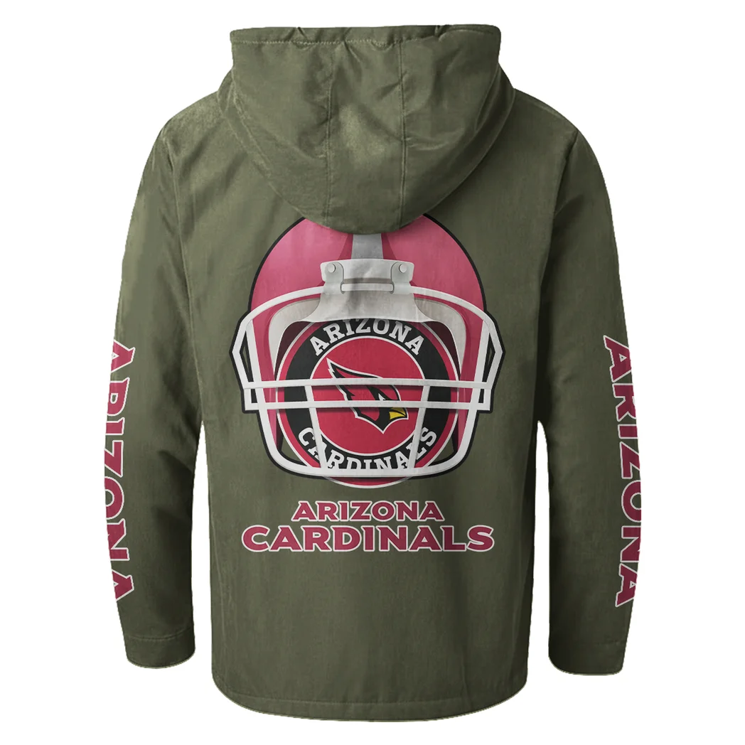 Red Bird Crew Flannel Hoodie, Sport Fan Flannel Hoodie HVN1463AC - Green - Image 3
