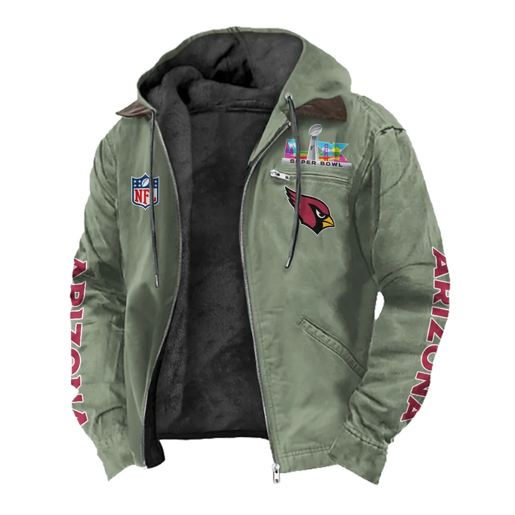 Red Bird Crew Flannel Hoodie, Sport Fan Flannel Hoodie HVN1463AC - Light Green - Image 2