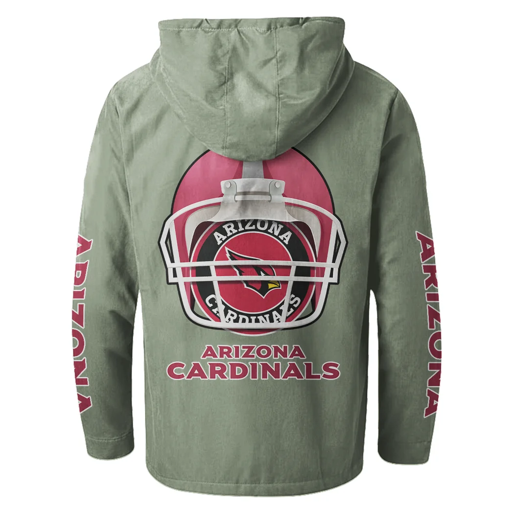 Red Bird Crew Flannel Hoodie, Sport Fan Flannel Hoodie HVN1463AC - Light Green - Image 3