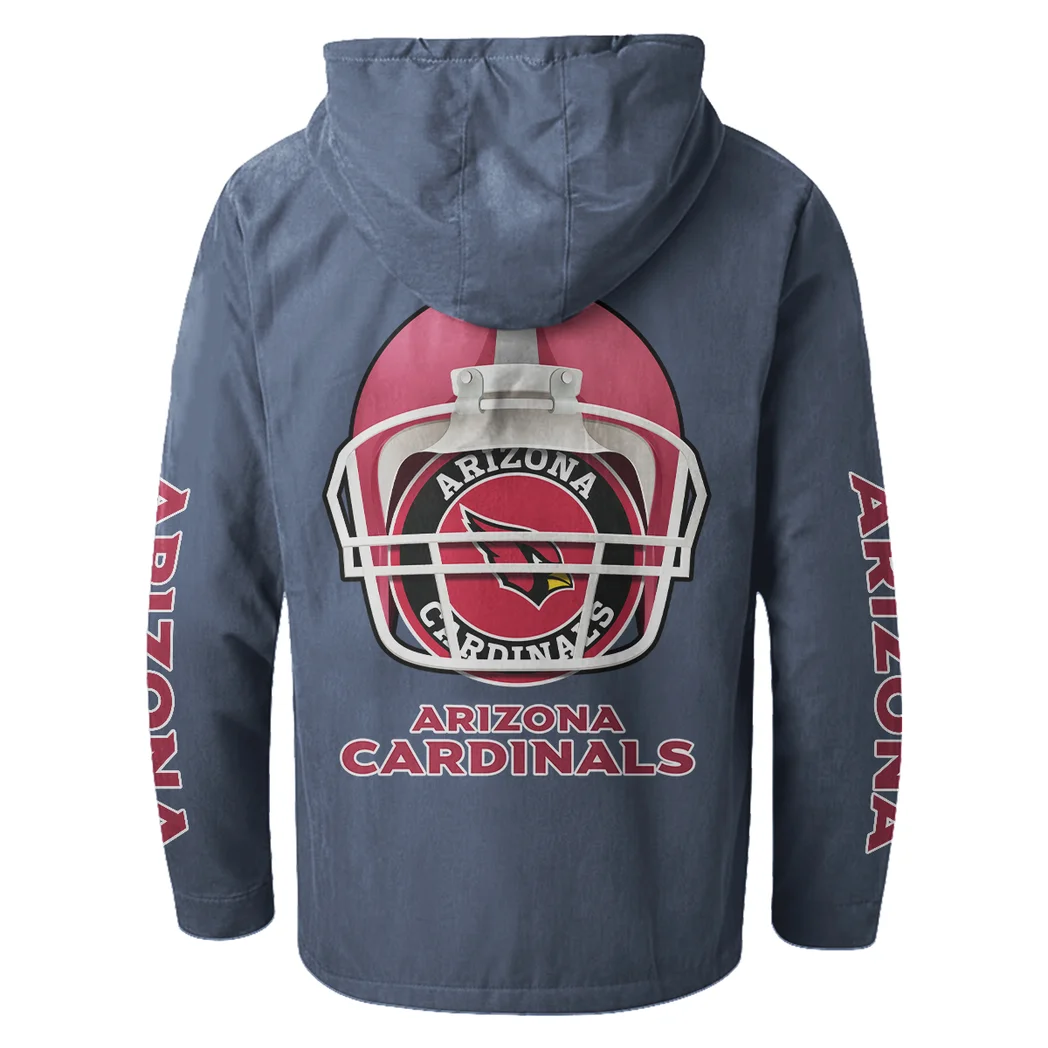 Red Bird Crew Flannel Hoodie, Sport Fan Flannel Hoodie HVN1463AC - Navy Blue - Image 3