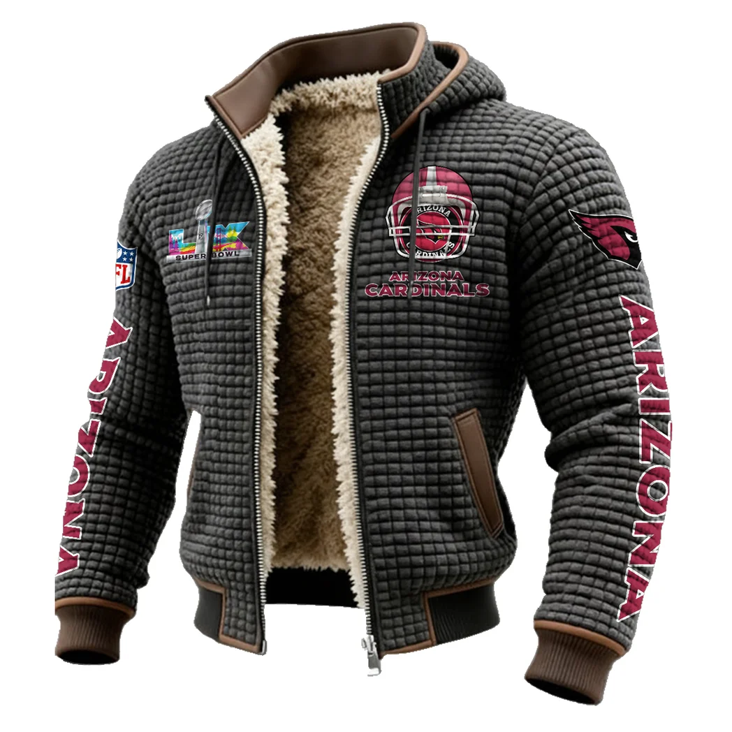 Red Bird Crew Fleece-Lined Hooded Jacket, Endurance Sport Thermal Hoody HVN1463AC - Grey - Image 2