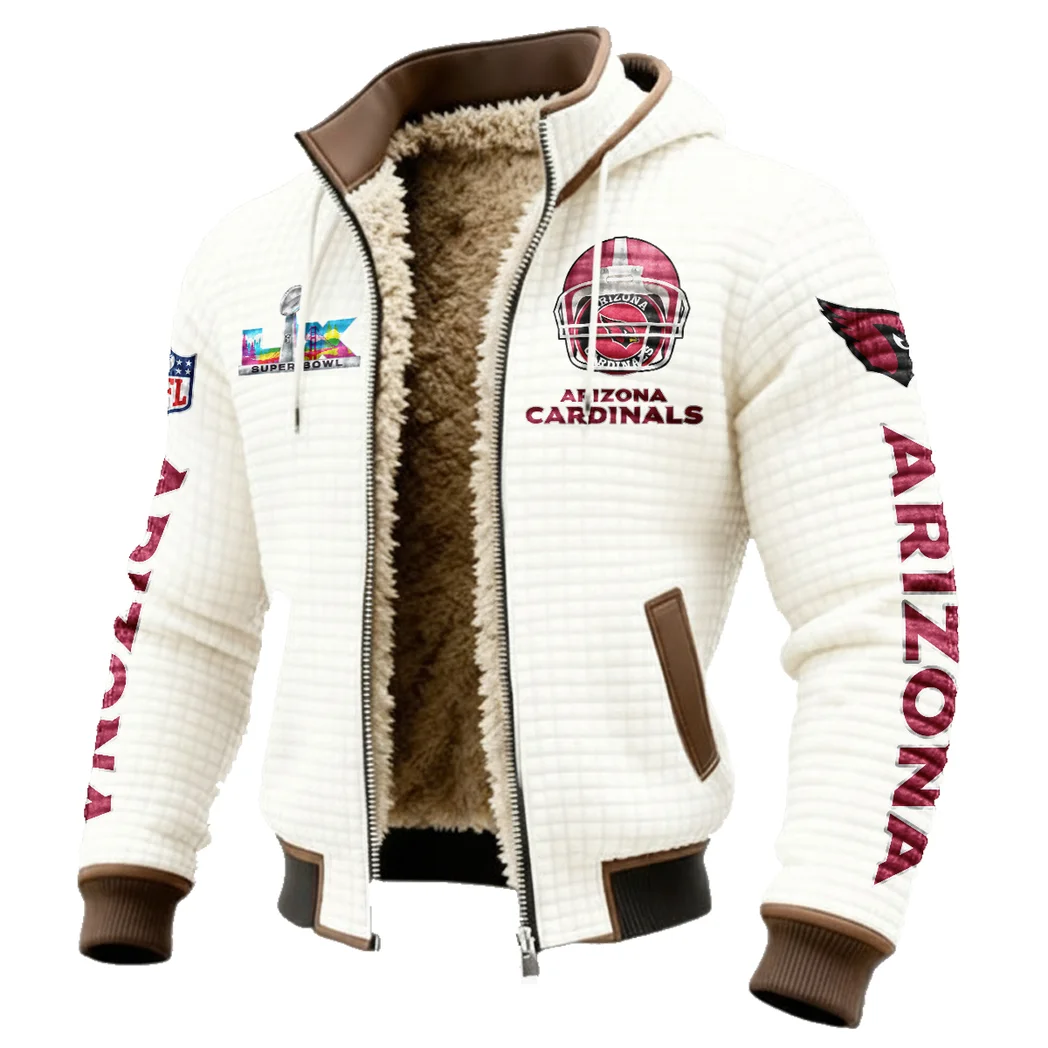 Red Bird Crew Fleece-Lined Hooded Jacket, Endurance Sport Thermal Hoody HVN1463AC - White - Image 2