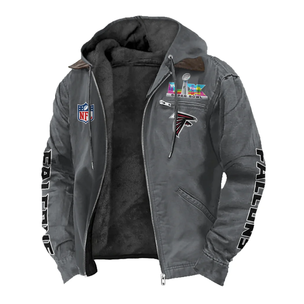 Game Day Fliers Flannel Hoodie, Game Day Hooded Flannel HVN1463AF - Gray - Image 2