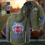 Blue Horns Flannel Hoodie, Athletic Spirit Fan Hoodie HVN1463BB - Green