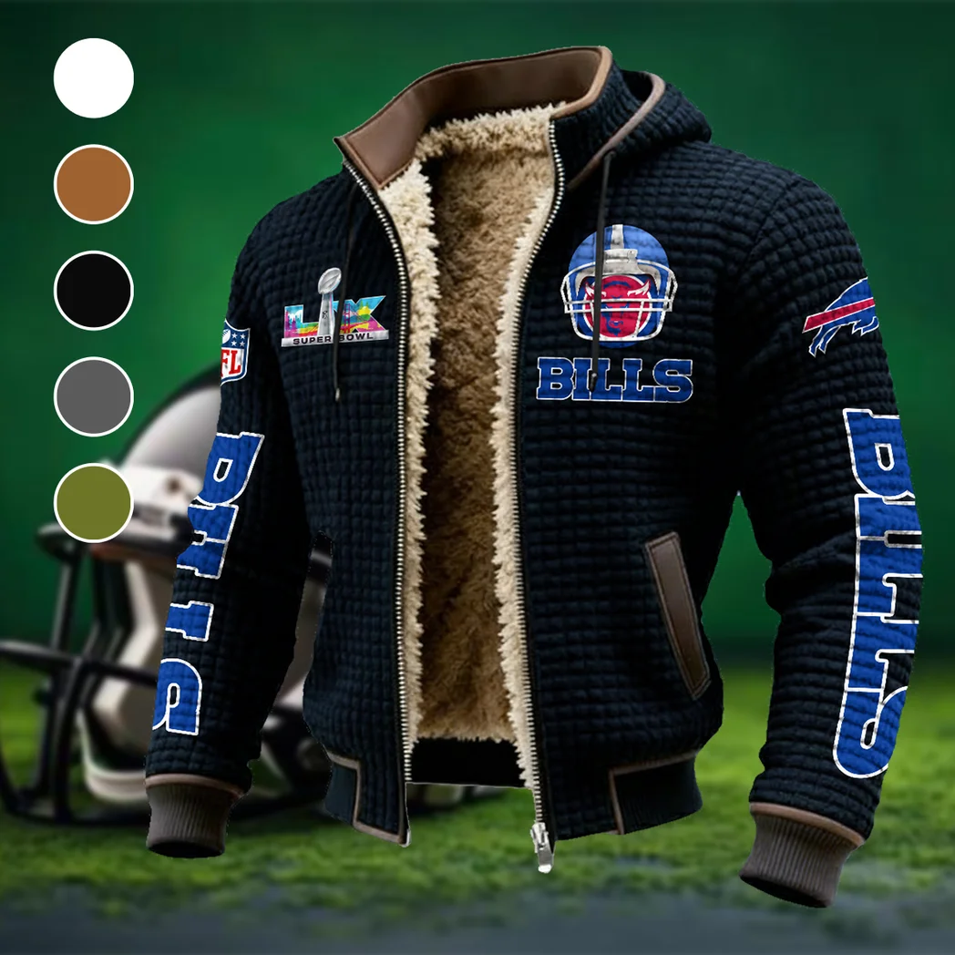 Blue Horns Fleece-Lined Hooded Jacket, High-Performance Trail Jacket HVN1463BB - Black