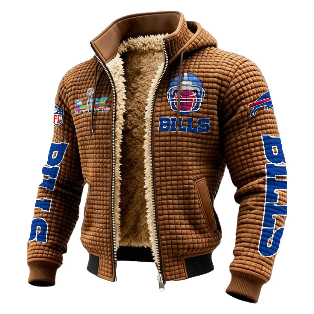 Blue Horns Fleece-Lined Hooded Jacket, High-Performance Trail Jacket HVN1463BB - brown - Image 2