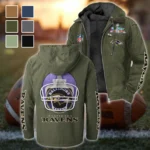 Football Purple Crew Flannel Hoodie, Stadium Ready Flannel Hoodie HVN1463BR - Green