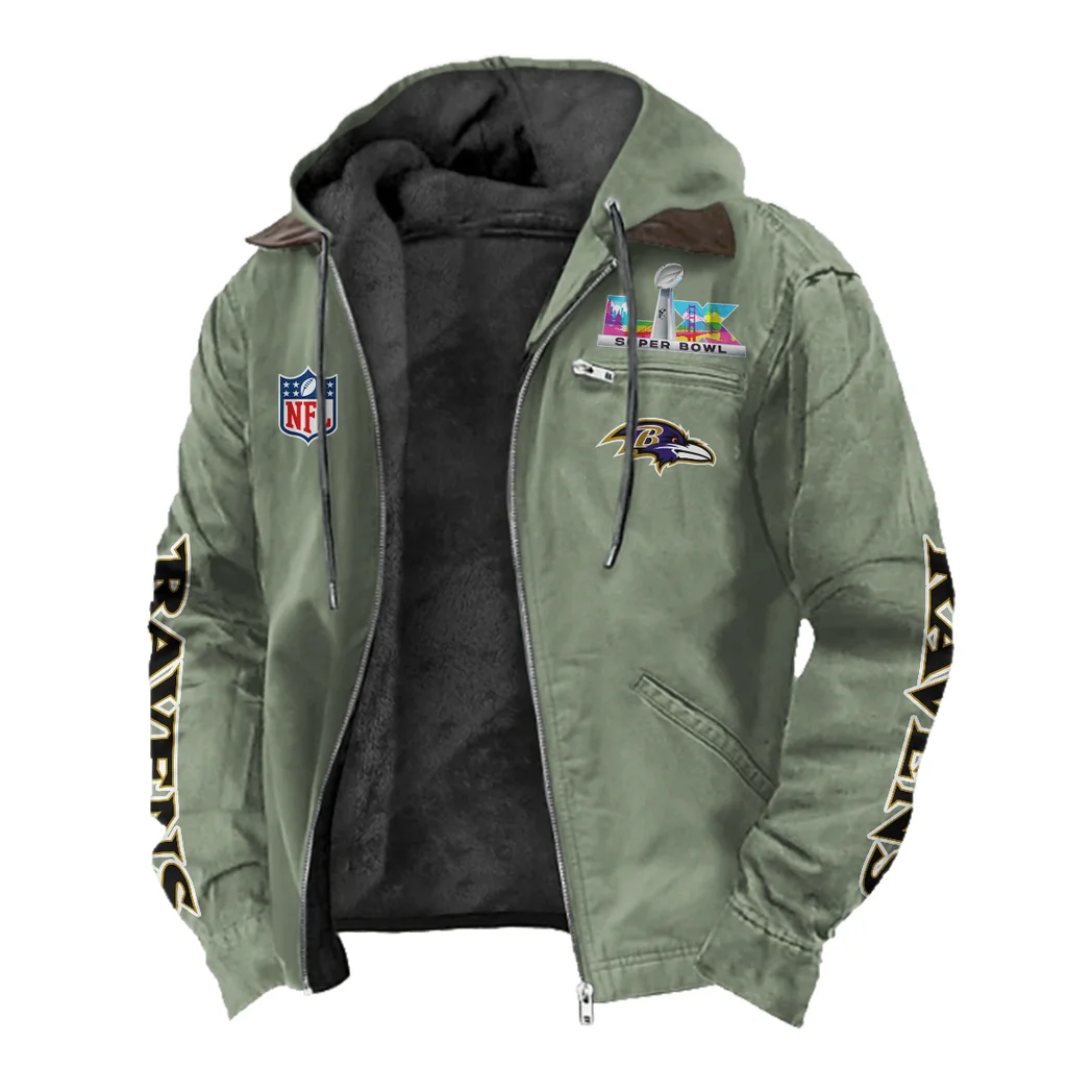 Football Purple Crew Flannel Hoodie, Stadium Ready Flannel Hoodie HVN1463BR - Light Green - Image 2