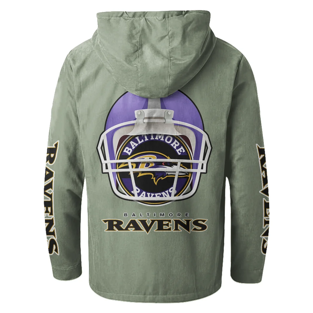 Football Purple Crew Flannel Hoodie, Stadium Ready Flannel Hoodie HVN1463BR - Light Green - Image 3