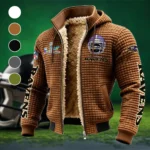 Football Purple Crew Fleece-Lined Hooded Jacket, Multi-Sport Winter Active Top HVN1463BR - brown